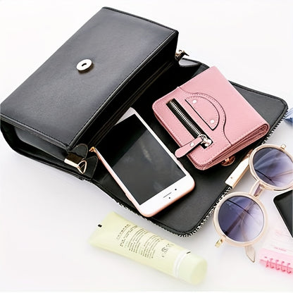 Trendy Plaid Pattern Handbags, Snap Button Crossbody Bag, Women's Top Handle Flap Purses For Everyday