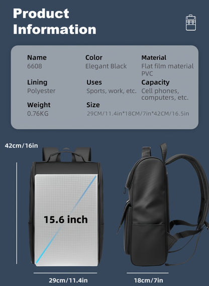 Men'S Stylish Large Capacity Commuter Backpack - Black Oxford Fabric, Durable with Multiple Compartments and Adjustable Straps, Ideal for Office, Student, University, School, Travel, Commute, Travel Backpack | Casual Style Ba