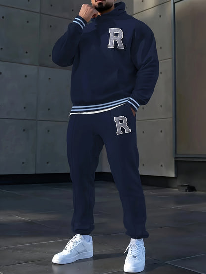 Men's Letter Hoodie Sweatpants Set 2pcs