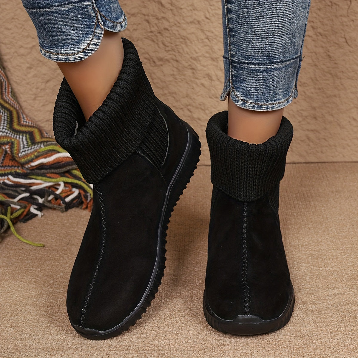 Women's Solid Color Short Boots, Fashion Slip On Ankle Boots, Women's Comfortable Boots