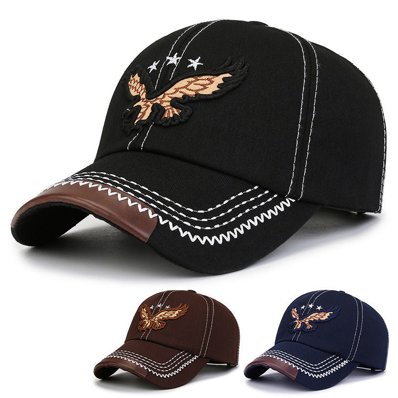 2pcs Eagle Style Fashion Trendy Baseball Cap Sports Cap Suitable for Outdoor Sports Gift for Friends Family - Acrylic Fabric, Square Gram Weight 100g/㎡