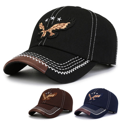2pcs Eagle Style Fashion Trendy Baseball Cap Sports Cap Suitable for Outdoor Sports Gift for Friends Family - Acrylic Fabric, Square Gram Weight 100g/㎡