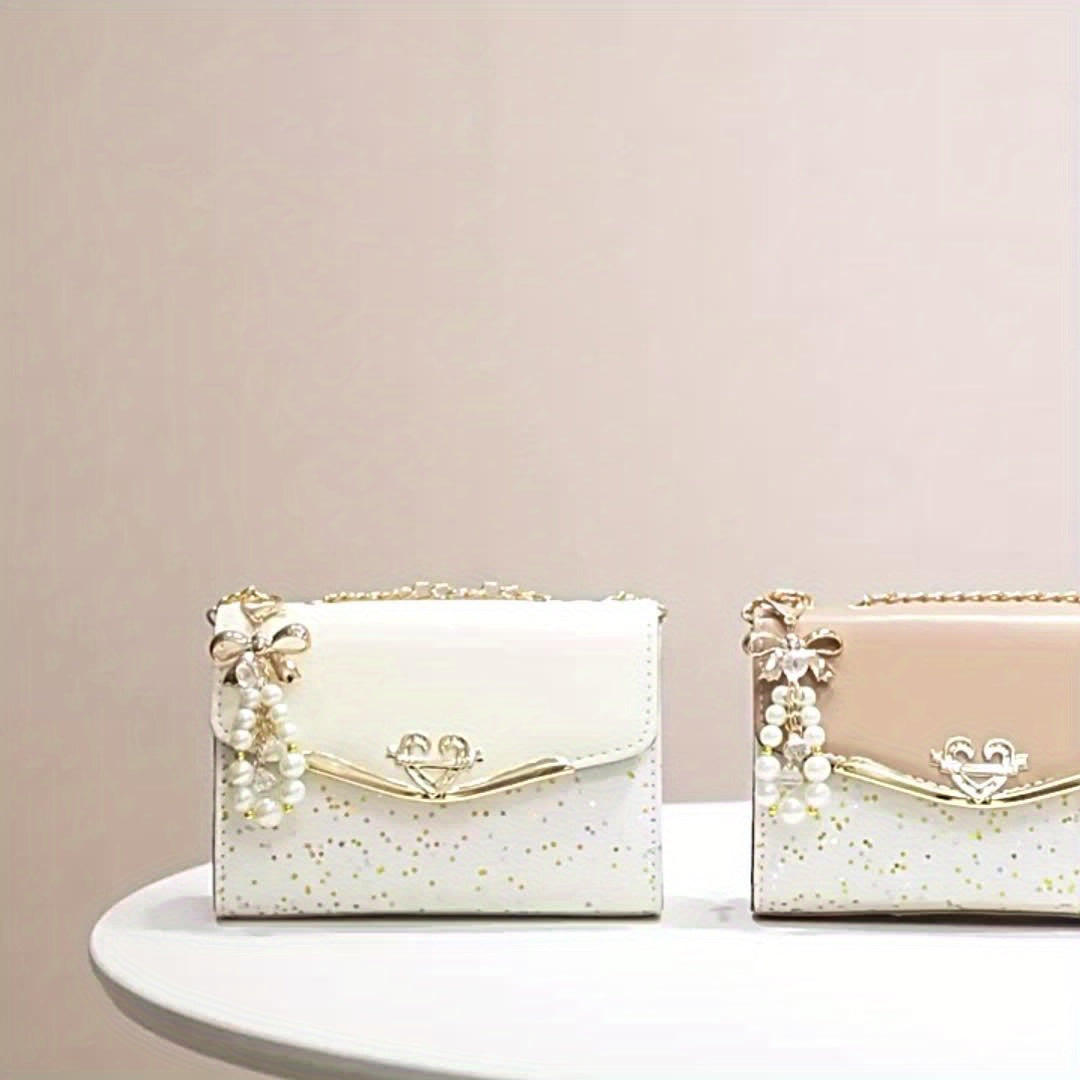 Simple and fashionable chain shoulder bag. 2025 style underarm bag solid color shoulder bag, 3 colors optional sequin trend, versatile fashion casual messenger bag, suitable for daily, work, commuting, play, holiday gifts