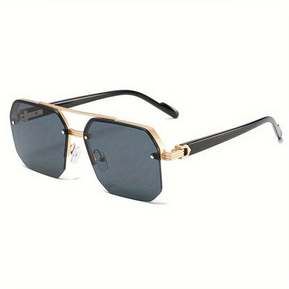 1 Pair of Women'S New Semi-Frame Square Glasses Classic Double Bridge Glasses Light Luxury Fashion Black Glasses Retro Chic Men'S Glasses Suitable for Decoration and Party Wear