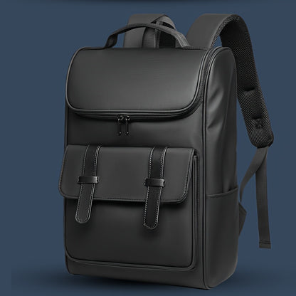 Men'S Stylish Large Capacity Commuter Backpack - Black Oxford Fabric, Durable with Multiple Compartments and Adjustable Straps, Ideal for Office, Student, University, School, Travel, Commute, Travel Backpack | Casual Style Ba