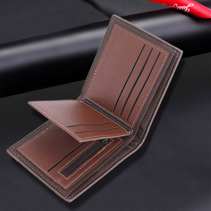 Men's Vintage-Style Black Faux Leather Wallet with Zipper - Multiple Card Slots, Multi-Functional ID Holder
