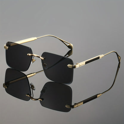Unisex Classic Trendy Frameless Sunglasses for Outdoor Driving, Fishing,, Party, Travel, and Business Fashion Eyewear