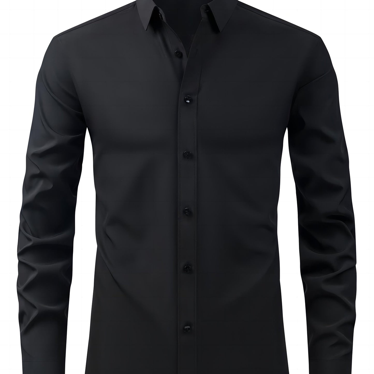 2025 New Men'S Business Slim-Fit Long-Sleeve Shirt, Wrinkle-Free, Elastic, And Smooth Fabric.