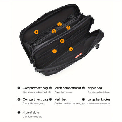 WEIXIER Unisex Fashion Messenger Bag, Shoulder Satchel with Detachable Strap, Polyester Lined, Business Briefcase for Commuting & Outdoor, Ideal Gift for Husband Or Boyfriend