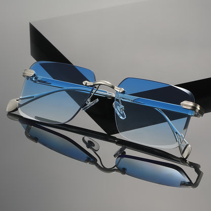 Unisex Classic Trendy Frameless Sunglasses for Outdoor Driving, Fishing,, Party, Travel, and Business Fashion Eyewear