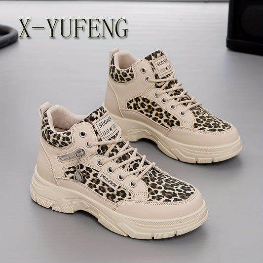Women'S Stylish Leopard Print Sneakers - Casual, Versatile Walking Shoes for Outdoor and Fitness Activities, Lightweight and Comfortable, All-Season Use, Casual Walking Shoes | Leopard Print Sneakers | Comfortable Walking Sho