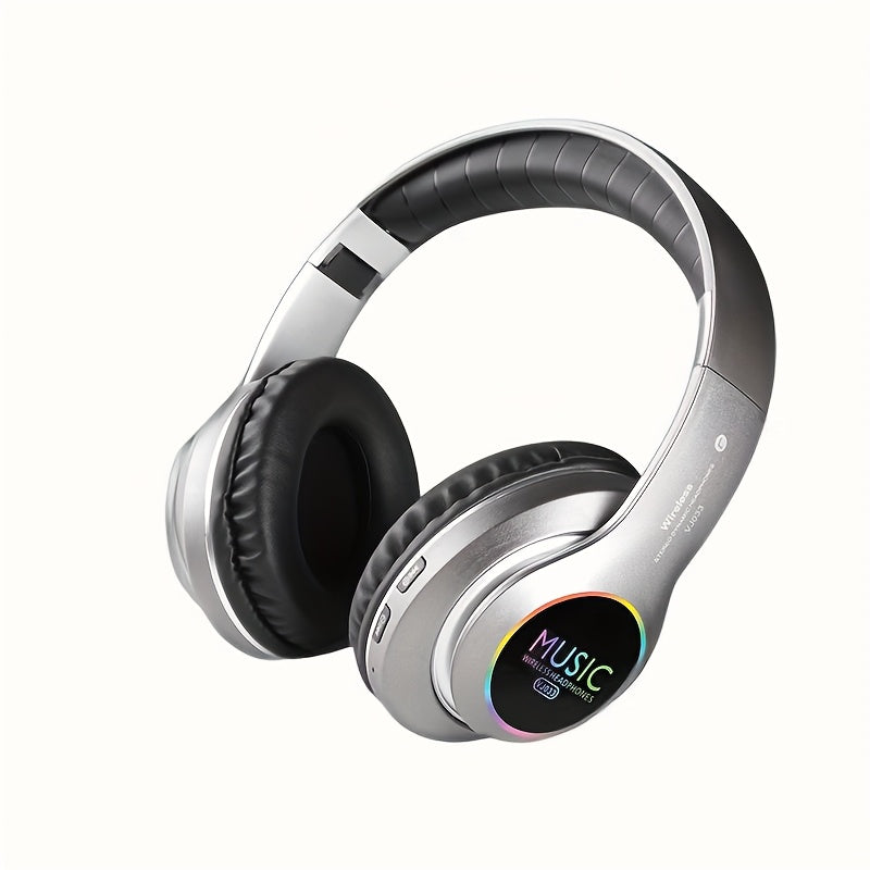 Upgraded Wireless Headphones with Deep Bass, Built-in Mic, Lightweight Foldable Design, 3.5mm Audio Jack, Stereo Sound for Travel, Work, Laptops, and Mobile Devices - iOS Gaming Headset, Ideal Christmas Gift, Headphone Hearin