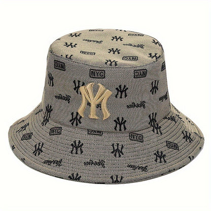 1pc Unisex Trendy Bucket Hat With Letters Pattern, Sun Protection Casual Hat, Suitable For Daily Wear And Vocation