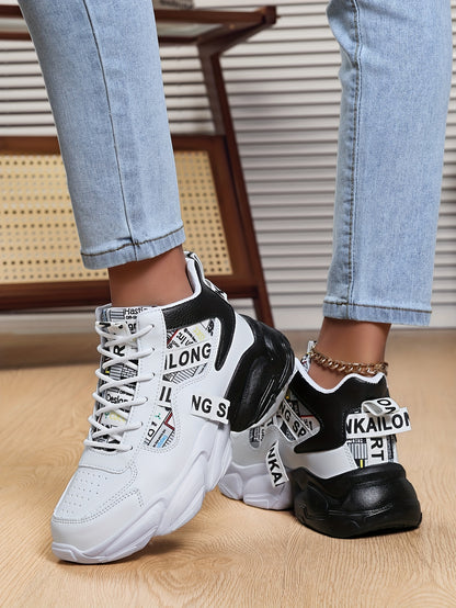 Women'S High-Top Plaid Skate Sneakers - Lightweight, Non-Slip, Shock-Absorbing Sneakers with EVA Sole, Synthetic Faux Leather Upper & Fabric Lining for All-Season Sports and Casual Wear, Casual Sneakers | Stylish Lace-Up Shoe