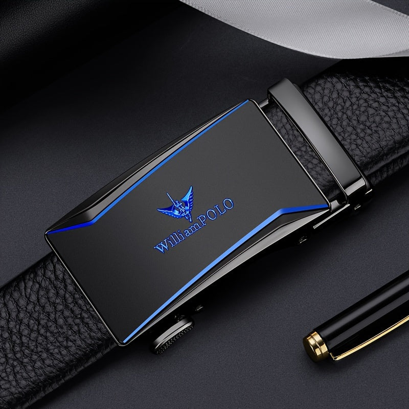 Belt Men's Genuine Leather New Automatic Buckle Pure Cow Leather Belt Business Versatile Young People High-end Trendy Trouser Belt