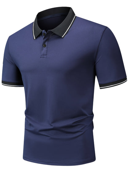 3Pcs Breathable Regular Fit Golf Shirt, Men's Casual V-Neck T-Shirt Short Sleeve For Summer, Men's Clothing