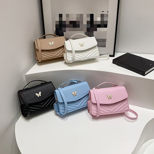 New Fashionable Minimalist Shoulder Bag Trendy Versatile Women'S Handbag Unique Crossbody Bag High-End Chic Tote Pure Diamond Solid Color Bag Fashionable Small Square Bag