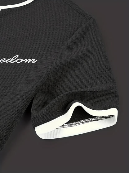 Pearson OBM Casual Stylish Waffle Outdoor Print T-Shirt, Men'S Short-Sleeve Y-Neck T-Shirt.