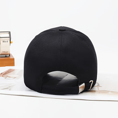 1pc Unisex Casual Embroidered Letter Baseball Cap, Spring/Winter Sun Protection Hip Hop Hat, Lightweight Outdoor Travel Cap