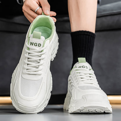 Men'S Shoes 2025 Summer Trendy Breathable Mesh Casual Sneakers Comfortable Lightweight Platform Dad Shoes Thick Sole Mesh Versatile Men'S Sports Shoes Special Offer