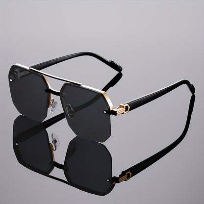 1 Pair of Women'S New Semi-Frame Square Glasses Classic Double Bridge Glasses Light Luxury Fashion Black Glasses Retro Chic Men'S Glasses Suitable for Decoration and Party Wear