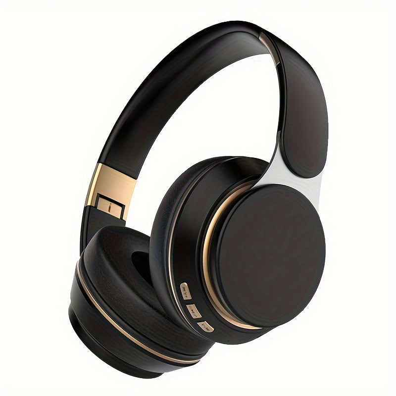 1pc Retro Style Wireless Headphones with HiFi Sound, Foldable & Portable Design, Built-in Radio, Condenser Mic, Button Control, Compatible with Cellphones, Ideal for Gaming, Exercise, Home Use - 5.3 Chip, Type-C Charging, Non