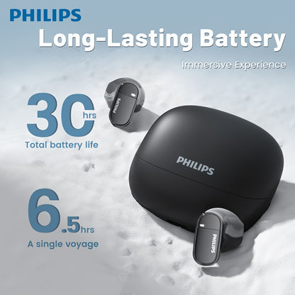 PHILIPS True Wireless Earphones Earbuds - Comfortable for iPhone/ Android, Built-in Microphone Sweat Wireless Headset, Wireless Headphones TAT2169