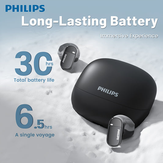 PHILIPS True Wireless Earphones Earbuds - Comfortable for iPhone/ Android, Built-in Microphone Sweat Wireless Headset, Wireless Headphones TAT2169