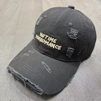 New Distressed Washed Baseball Cap for Women with Three-dimensional Letter Embroidery, Designed to Make You Look Smaller, Featuring a Trendy Street Style for Both Men And Women.