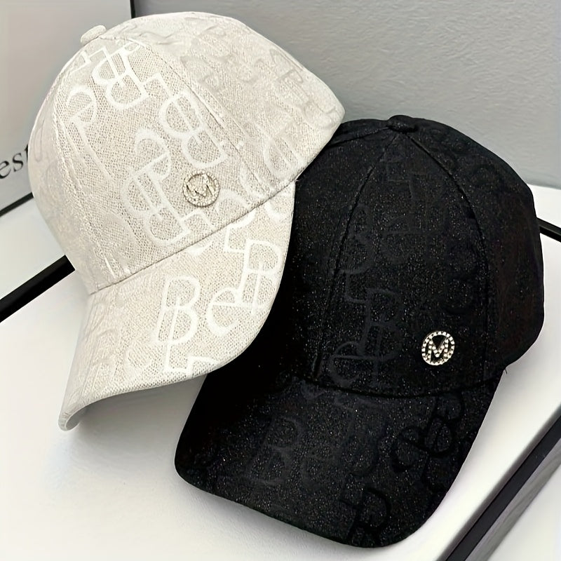 Women'S Adjustable Baseball Cap - Lightweight, Embroidered Jacquard Design, Sun Hat for Spring & Summer, Casual Fashion Trend, Daily Use, Holiday Theme, Adjustable Size
