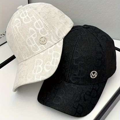 Women'S Adjustable Baseball Cap - Lightweight, Embroidered Jacquard Design, Sun Hat for Spring & Summer, Casual Fashion Trend, Daily Use, Holiday Theme, Adjustable Size