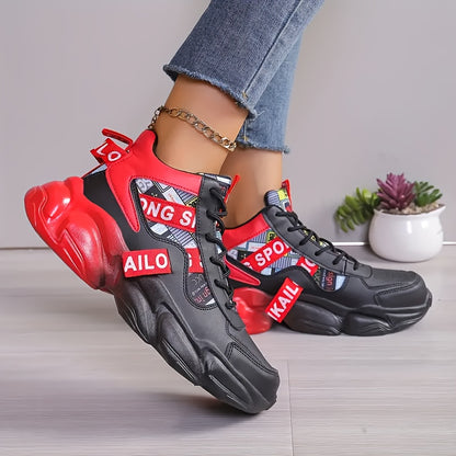 Women's Fashion Thick-Soled Sneakers, Street Style Breathable Casual Shoes for All Seasons