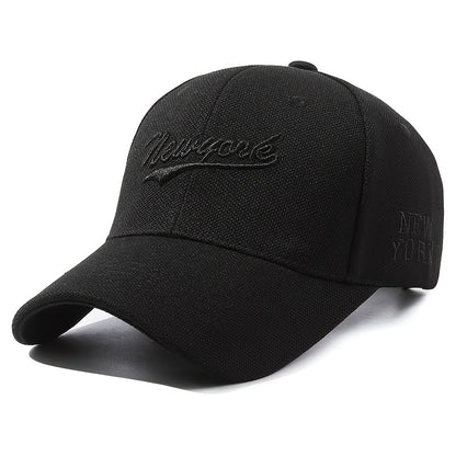 1pc New York Embroidered Baseball Cap - Oversized, Deep-Brimmed, Lightweight Fabric, Adjustable Buckle Closure, Casual Wear, Hand Wash Only, Casual Headwear | Embroidered Logo Cap | Lightweight Cap
