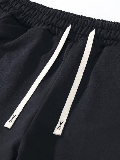 Men's Casual Color-Block Long Sleeve Button-Up Shirt & Drawstring Joggers Set - Polyester Blend, Pockets Included, Perfect for Spring/Fall