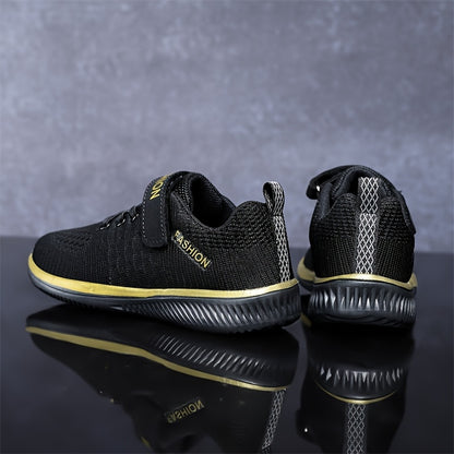 Youngsters' Breathable Knit Sneakers with Closure - Lightweight EVA Sole, All-Season Casual & Outdoor Running Shoes for Boys & Girls, Black, Youngsters Sneakers, Youngsters'S Footwear, Sporty Youngsters'S Footwear, Durable Yo