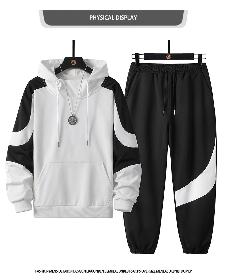 Men's Hooded Sweatshirt Set - 2024 New Autumn Casual Sporty Long Sleeve Outfit for Men