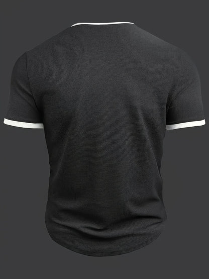 Pearson OBM Casual Stylish Waffle Outdoor Print T-Shirt, Men'S Short-Sleeve Y-Neck T-Shirt.