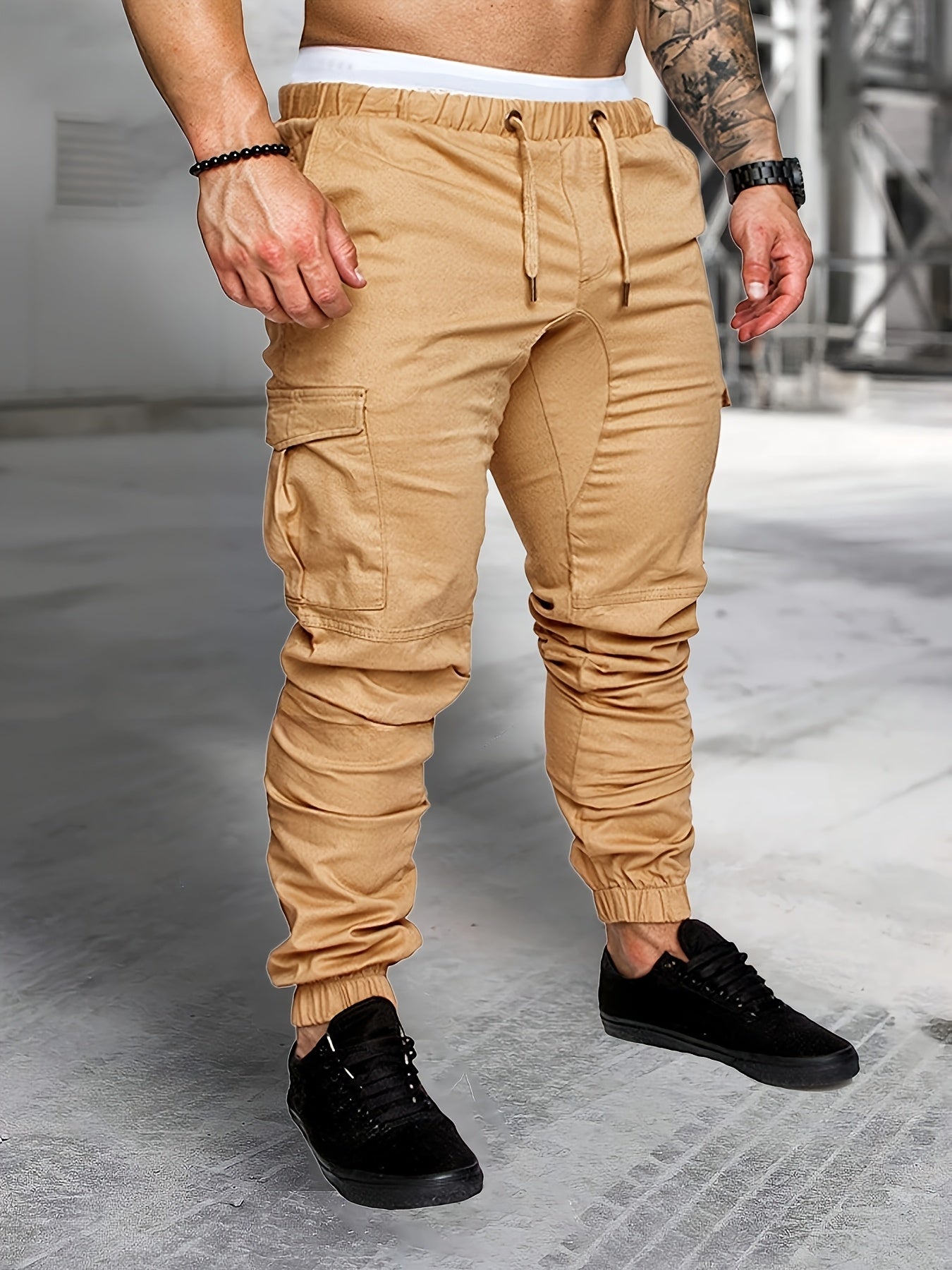 Men's Cargo Pants Outdoor Hiking Multi-Pocket Utility Long Trousers, Casual Style, For All Seasons