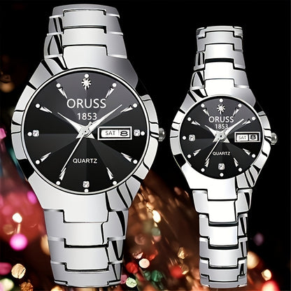 2pcs lovers watch personality chic unique trend fashion all durable handsome business sports Men's watch atmospheric delicate small gentle Women's watch
