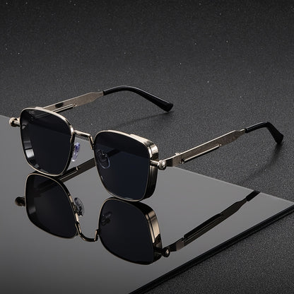 Vintage Steampunk Fashion Glasses for Men and Women - Golden-Tone Metal Frame with Green Tinted Lenses, Perfect for Parties, Music Festivals, and Casual Attire, Festival Eyewear, Retro Aesthetic, Durable Eyewear