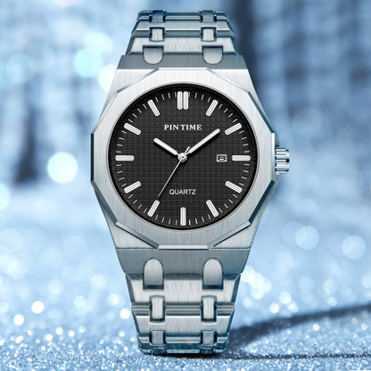 A Quartz-made Ladies' Watch With A 12-sided Case Featuring A Calendar, Suitable For All Occasions, Looks Good On Any Woman Wearing It.