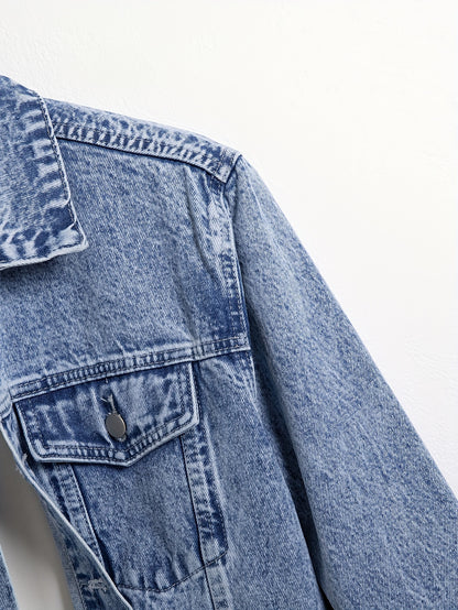 Men's Denim Jacket, Turn-Down Collar, Regular Fit Classic Design Denim Coat For Spring & Autumn