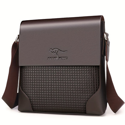 Men'S Stylish Casual Shoulder Crossbody Bag, Small Faux Leather Satchel.