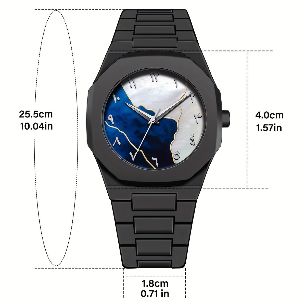 TPW Men's Ultra-Thin Minimalist Quartz Watch - Black Arabic Dial, Round Face, Battery-Powered, Durable Comfortable Strap for Casual & Formal Wear
