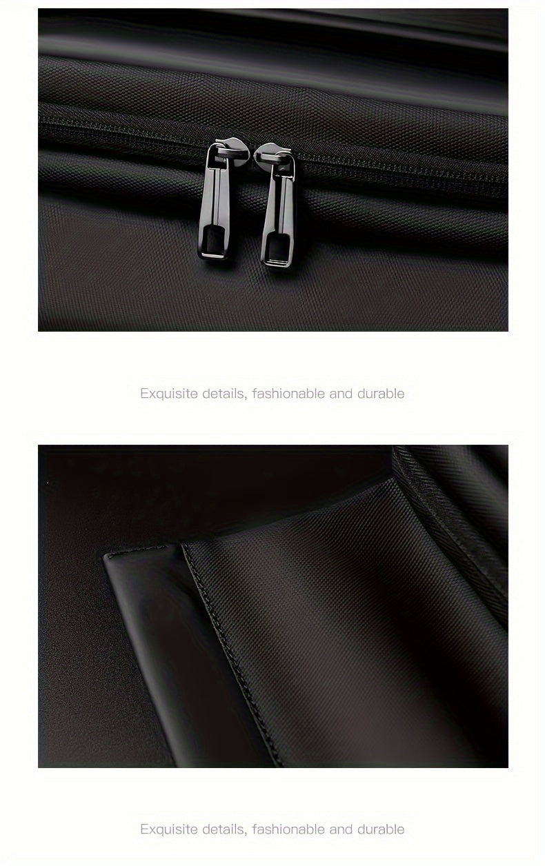Men'S Sleek Black Crossbody Bag - Durable Oxford Material, Zippered Chest Bag with Adjustable Strap, Ideal for Commuting & Cycling, Trendy Shoulder Bag for Men, Cycling Bag|Trendy Shoulder Bag|Functional Design, Small Crossbo