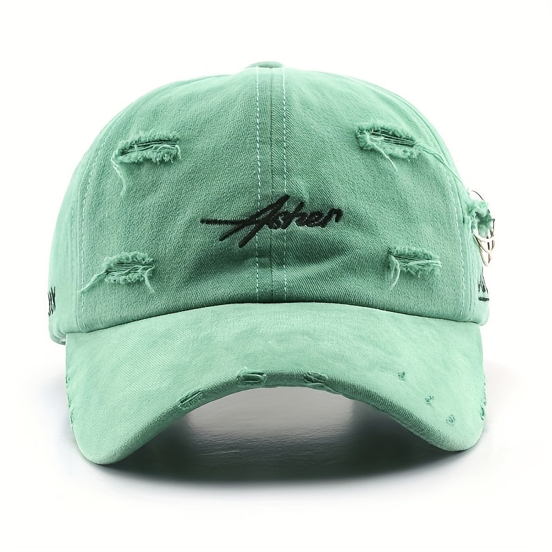 Distressed Baseball Cap - Soft Top, Sun Protection, Retro Street Style, Lightweight Polyester, Adjustable Fit for Men and Women, Perfect for Spring and Autumn, Spring Cap | Retro Streetwear | Lightweight Cap