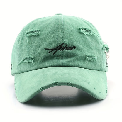 Distressed Baseball Cap - Soft Top, Sun Protection, Retro Street Style, Lightweight Polyester, Adjustable Fit for Men and Women, Perfect for Spring and Autumn, Spring Cap | Retro Streetwear | Lightweight Cap