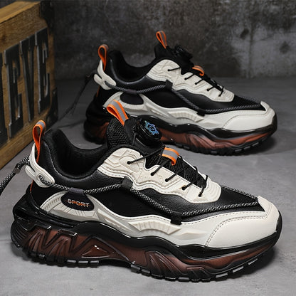 Men'S Preppy Sports Sneakers - All-Season Casual Lace-Up Shoes with Faux Upper, Fabric Inner & PVC Sole - Round Toe Low Top for Daily Wear