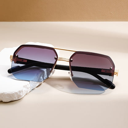 1 Pair of Women'S New Semi-Frame Square Glasses Classic Double Bridge Glasses Light Luxury Fashion Black Glasses Retro Chic Men'S Glasses Suitable for Decoration and Party Wear