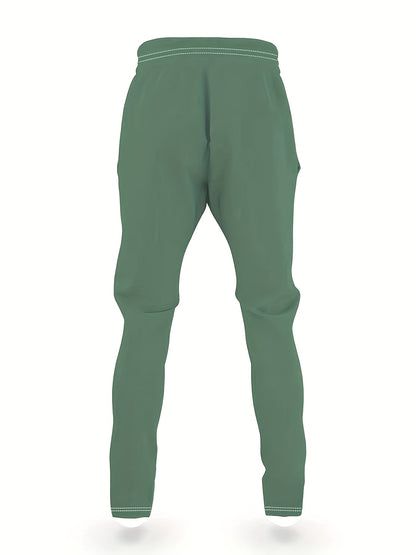 Men's Casual Fashion Round Neck Sweatshirt & Joggers Set - Polyester, Machine Washable, Printed Design for Spring/Fall